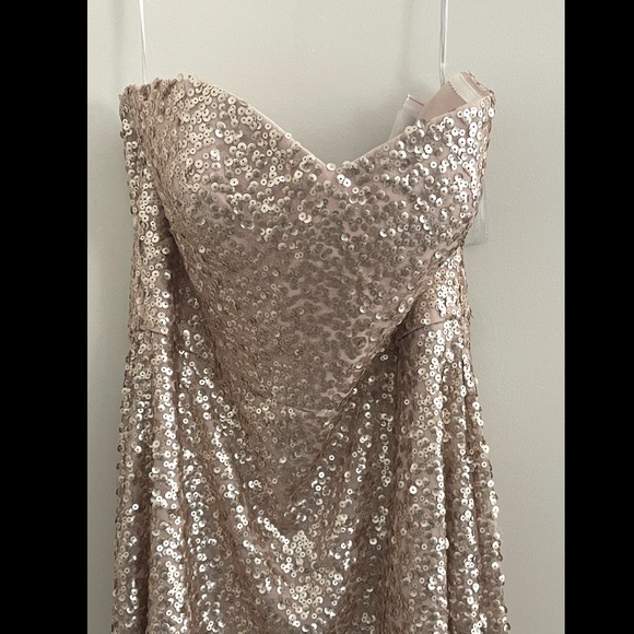 Dessy Collection Sequin Sweetheart Full Length Dress NWT - Picture 3 of 4
